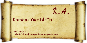 Kardos Adrián névjegykártya